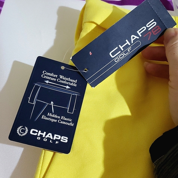 Chaps Golf 78 Canary Yellow Men's Shorts - Size 38 - Picture 11 of 17